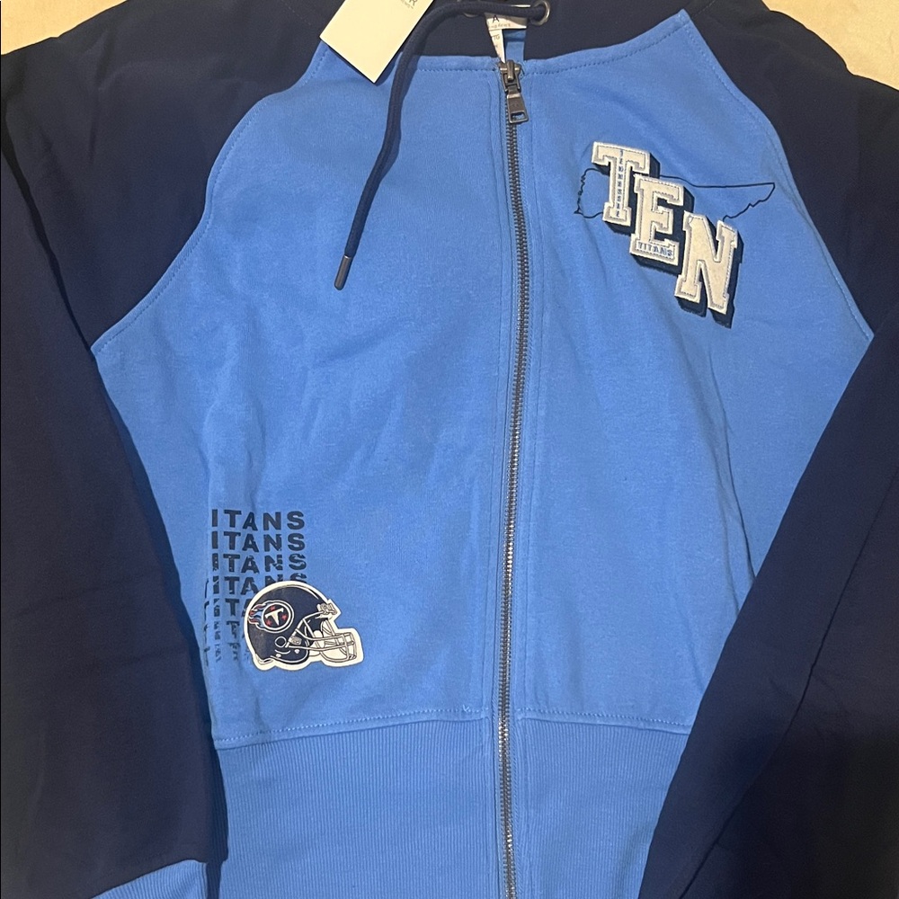 Wear by Erin Andrews Tennessee Titans Blue Zip-Up Hoodie